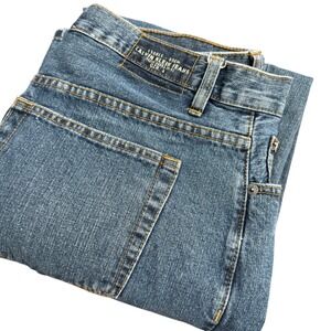 Calvin Klein Jeans Mens Blue Denim Straight Leg Jeans Size 34x32 Distressed Hem